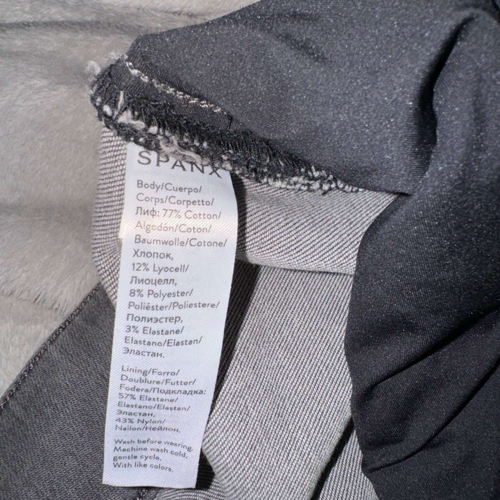 SPANX Light Grey Raw Hem Distressed Skinny Pant - Picture 4 of 7